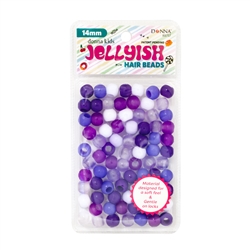 DONNA # 8757 JELLYISH BEADS 14MM PURPLE MIX (6PCS)