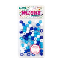DONNA # 8758 JELLYISH BEADS 14MM BLUE MIX (6PCS)