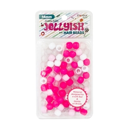 DONNA # 8759 JELLYISH BEADS 14MM PINK MIX (6PCS)