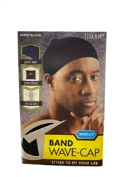 TITIN BAND WAVE-CAP #11112 BLACK(12PCS)