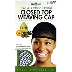 Donna Olive Oil + Vitamin E Treated Closed Top Weaving Net #22205 Black(DZ)