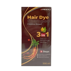Meidu 3-in-1 Chestnut Brown Hair Dye Shampoo â€“ Quick Color, Moisture & Herbal Care 500ml(EA)