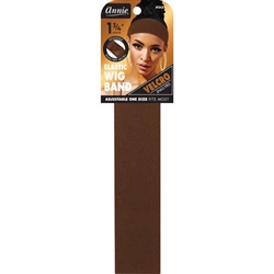 (12pcs-pk)Annie Velcro Wig Band 4.5cm Brown #3454