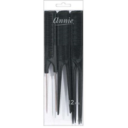 Annie Pin And Rat Tail Comb Combo 12Ct Black #94(12pcs-bx)