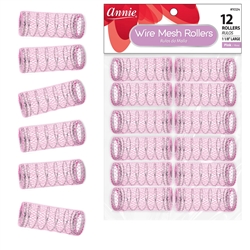 Annie Wire Mesh Rollers Large 1 1/8in, Pink#1024(6pk)