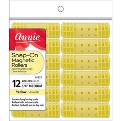 Annie Snap-On Magnetic Rollers Size M 12Ct Yellow#1223(half dz)