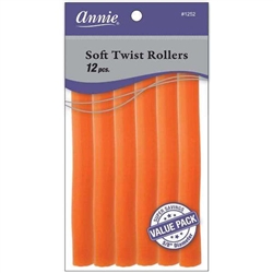 Annie Soft Twist Rollers 5/8in, 12 Count Heatless Hair Curlers Value Pack, Orange #1252(6pk)
