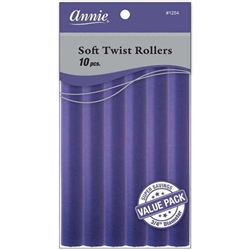 Annie Soft Twist Rollers 3/4in, 10 Count XL Heatless Hair Curlers Value Pack, Purple#1254(6pk)