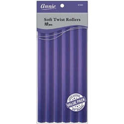 Annie Soft Twist Rollers 3/4in, 10 Count XL Heatless Hair Curlers Value Pack, Purple #1264(3pk)