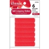 Annie Self-Gripping Rollers 1/2In 6ct Red#1309(DZ)
