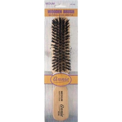 Annie Medium Wooden Brush Boar Bristle 5 Row#2165(6pcs)