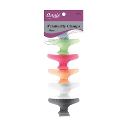 ANNIE BUTTERFLY CLAMPS 3â€³ 6 CT ASSORTED COLOR #3179 (12 Pack)