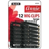 Annie Wig Clips Large 12Ct Black#3226(DZ)