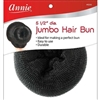 Annie Jumbo Hair Bun 5.5" Black Nylon Mesh Donut(DZ)