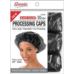 Annie Conditioning/Processing Cap XL 30ct Black #3586(12pk)