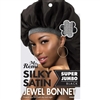 Ms. Remi Silky Satin Jewel Bonnet X-Jumbo Black9#3609(DZ)