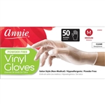 Annie Clear Powder Free Vinyl Gloves 50ct #3832