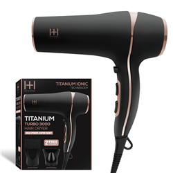 Hot & Hotter Titanium Turbo 3000 Hair Dryer, 1 Count, Black #5910(EA)
