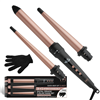 Hot & Hotter 3 in 1 Interchangeable Digital Curling Wand Set, 1 Count Curling Iron Set, Rose Gold#5997(EA)