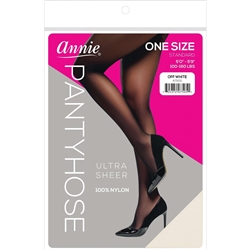 Annie Ultra Sheer Pantyhose One Size, 1 Count Women's Stocking, Off White #7505(6pk)