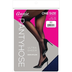 Annie Ultra Sheer Pantyhose One Size, 1 Count Women's Stocking-6pk, Navy #7527