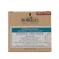 Dr. Miracle's Temple and Nape Gro Balm - For Healthy Hair Growth, Contains Wheat Protein, Aloe, Vitamin A, Vitamin D, Strengthens, Promotes Growth, 4 oz(EA)