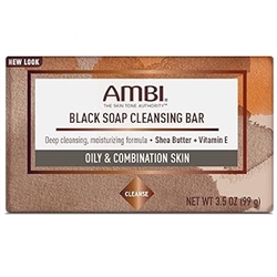 Ambi Skincare Black Soap with Shea Butter, 3.5 Oz (Pack of 3)