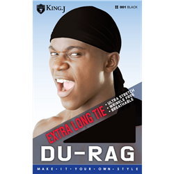 EXTRA LONG TIE DU-RAG (DZ) #001 Black