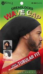 K&J DREADLOCKS WAVE CAP BLACK #084(12PK-DZ)