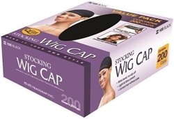MM#105 STOCKING WIG CAP BULK / BLACK (200 PC)