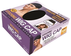 MM#103 STOCKING WIG CAP BULK / BLACK (100 PC)