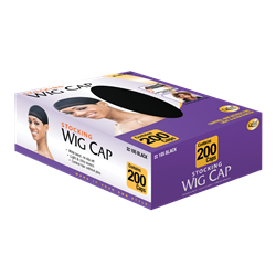 #105 Black Qfitt BULK STOCKING WIG CAP - 200PCS