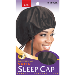 Qfitt Satin Sleep Cap#125 BLACK(DZ)