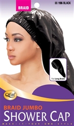 QFITT BRAID SHOWER CAP BLACK #196(DZ)