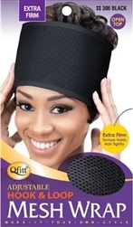 Qfitt Extra Firm Adjustable Velcro Mesh Wrap #306 Black(DZ)