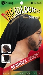 K&J SUPER LONG SPAN DREADLOCKS CAP BLACK JUMBO#706(12PK-DZ)