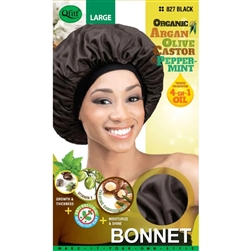 Qfitt Bonnet Argan, Olive Oil & Shea Butter Treated, Black #827(DZ)