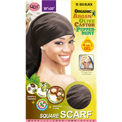QFITT ORGANIC SQUARE SCARF #833, Black(DZ)