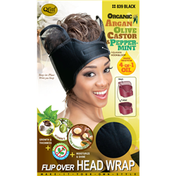 QFITT FLIP OVER ORGANIC HEAD WRAP BLK #839(DZ)