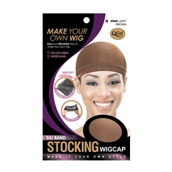 M&M #5000 SILI BAND STOCKING WIG CAP LIGHT BROWN (DZ)