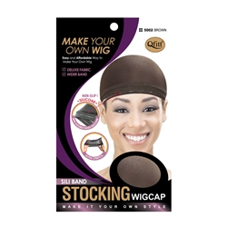 M&M #5002 SILI BAND STOCKING WIG CAP BROWN (DZ)