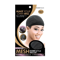 M&M #5011 STRETCH MESH DOME STYLE WIG CAP BLACK (DZ)