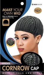 Qfitt Cornrow Cap #5025 Black(EA)