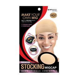 M&M #5075 PREMIUM STOCKING WIG CAP BEIGE/NATURAL (DZ)
