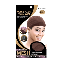 M&M #5112 STRETCH MESH DOME STYLE WIG CAP BROWN (DZ)