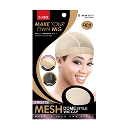 M&M #5124 STRETCH MESH DOME STYLE WIG CAP X-LARGE BEIGE (DZ)
