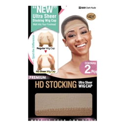 Qfitt HD Stocking Ultra Sheer Wig Cap, #5221 Dark Nude (DZ)