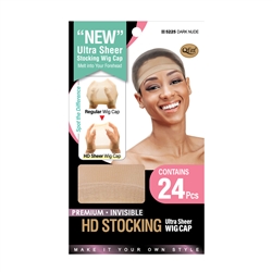 M&M #5225 HD STOCKING 24PCS WIG CAP DARK NUDE (PC)
