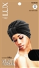 LUXURY SILKY VELVET TURBAN#7122 - SOLID BLACK(6PCS-SET)