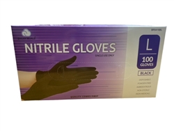 Dream World Nitrile Gloves Large Black 100ct.